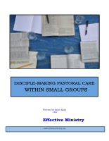 Disciple making pastoral care within small groups